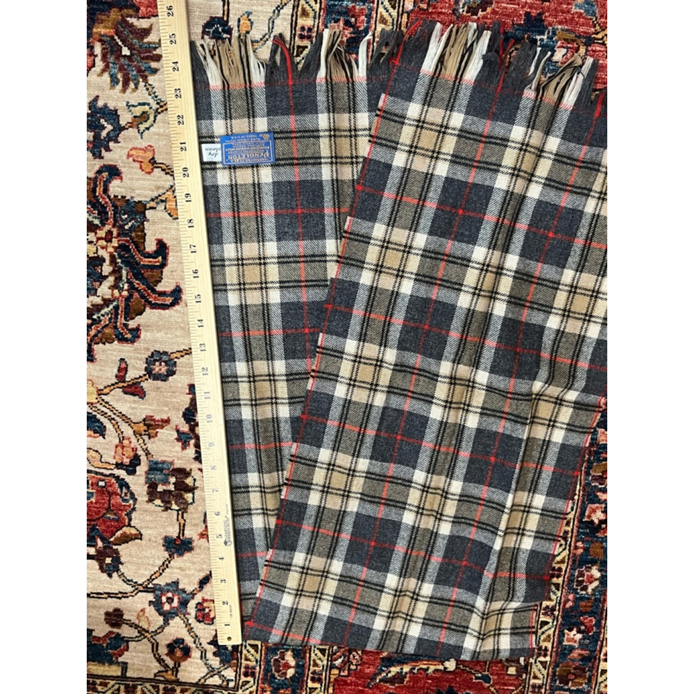 Vintage Pendleton Pure Virgin Wool Made in USA Tartan Plaid Fringe Scarf - Picture 4 of 6